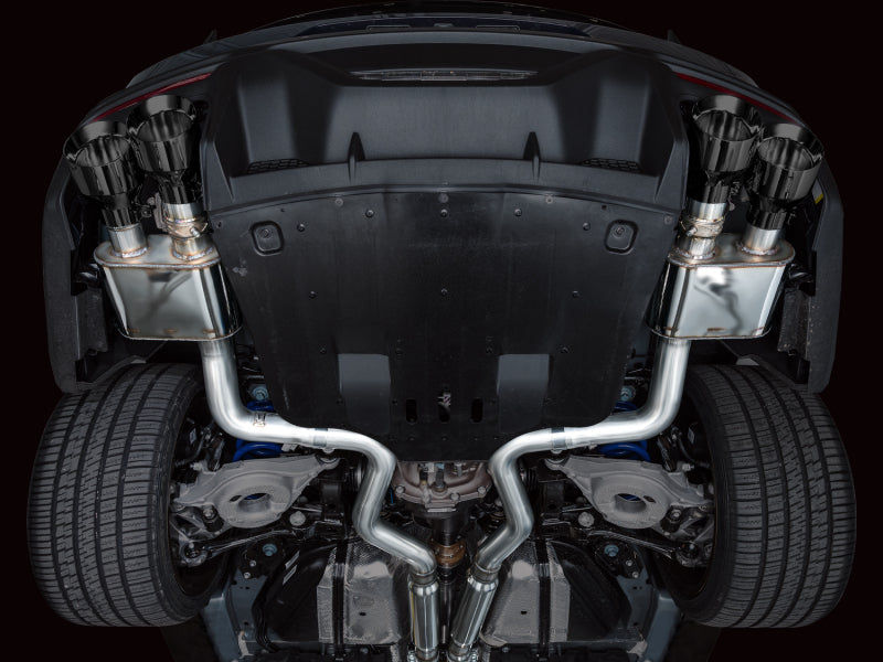 AWE Tuning AWE 2024 Ford Mustang Dark Horse S650 RWD SwitchPath Catback Exhaust w/ Quad Diamond Black Tips 3025-43375 3025-43375 Photo - Mounted