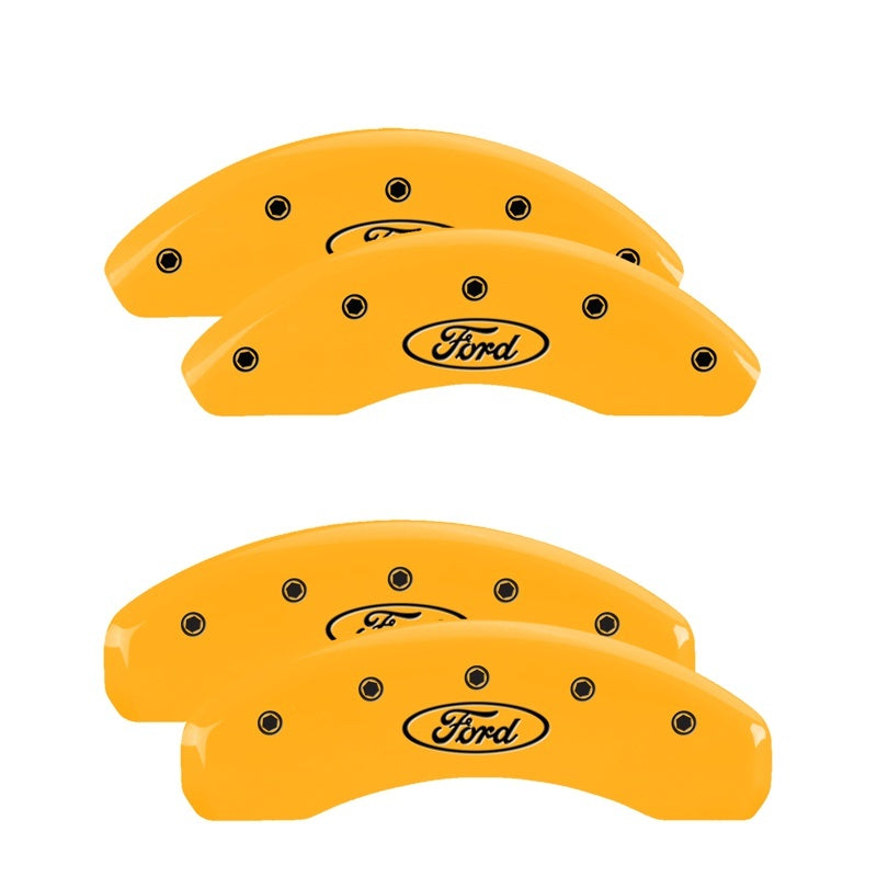 MGP 4 Caliper Covers Engraved Front & Rear Oval Logo/Ford Yellow Finish Black Char 1998 Ford Ranger 10227SFRDYL 10227SFRDYL Photo - Primary