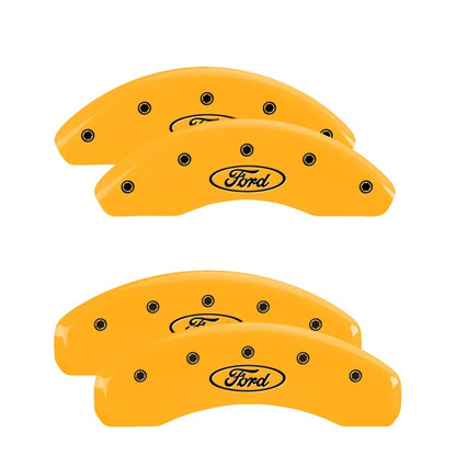 MGP 4 Caliper Covers Engraved Front & Rear Oval Logo/Ford Yellow Finish Black Char 1998 Ford Ranger 10227SFRDYL 10227SFRDYL Photo - Primary