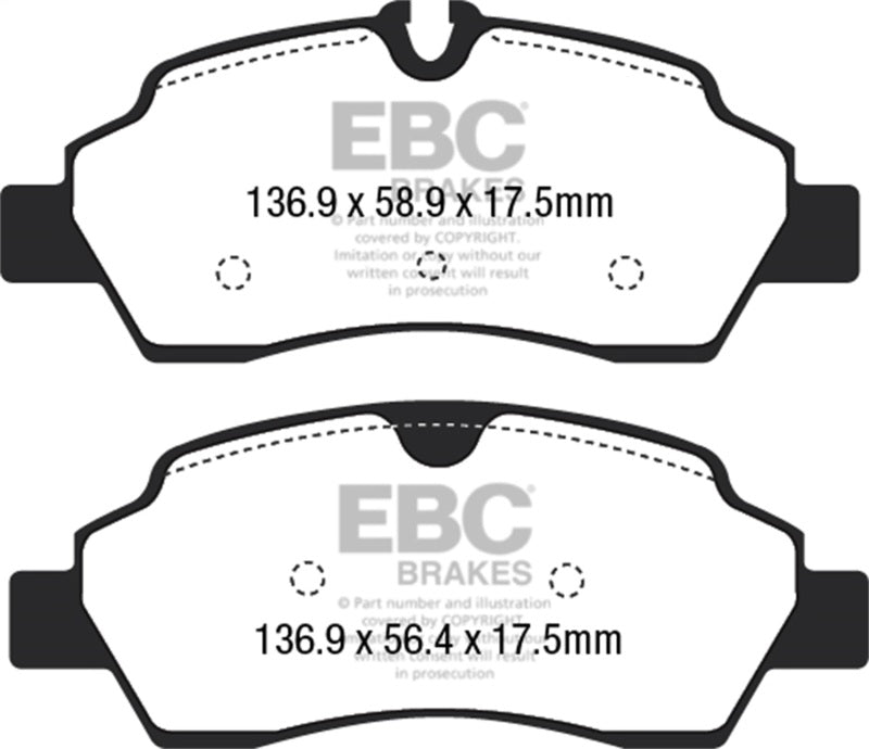 EBC 2015+ Ford Transit 150 SRW Yellowstuff Rear Brake Pads DP42222R DP42222R Photo - Primary