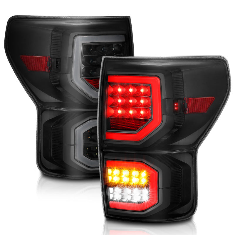 ANZO 2007-2013 Toyota Tundra LED Taillights Plank Style Black w/Smoke Lens 311337 311337 Photo - Unmounted
