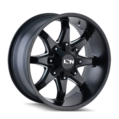 ION Wheels ION Type 181 20x12 / 6x135 BP / -44mm Offset / 106mm Hub Satin Black/Milled Spokes Wheel 181-2237M 181-2237M Photo - Primary