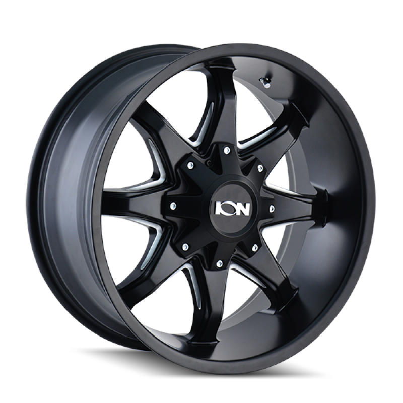 ION Wheels ION Type 181 20x12 / 8x180 BP / -44mm Offset / 124.1mm Hub Satin Black/Milled Spokes Wheel 181-2278M 181-2278M Photo - Primary