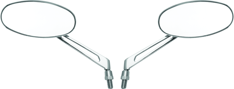 BikeMaster Oval Mirror Machined Arm w/10mm/Yam 10mm/HD Adapters - Pair - Chrome 600806 600806 User 1