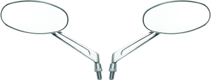 BikeMaster Oval Mirror Machined Arm w/10mm/Yam 10mm/HD Adapters - Pair - Chrome 600806 600806 User 1