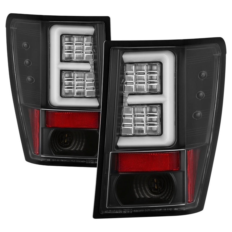 Spyder 07-10 Jeep Grand Cherokee Light Bar LED Tail Lights - Black ALT-YD-JGC07V2-LB-BK 5086655 5086655 Photo - Primary