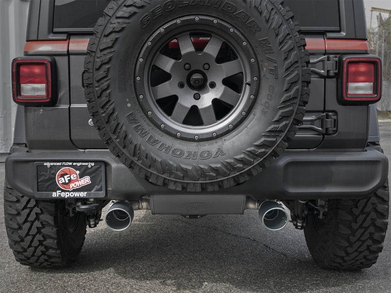 aFe Cat-Back Exhaust w/ Black Tip, Rebel Series, 2.5in 304 Stainless Steel 49-38066-B Photo - Mounted