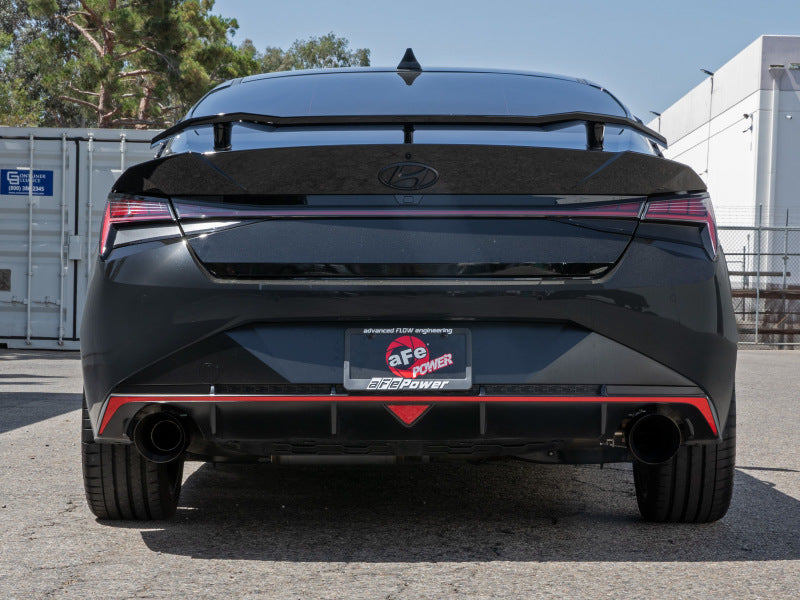 aFe Takeda Hyundai Elantra N 22-23 L4-2.0L (t) 3in SS Axle-Back Exhaust System w/ Black Tips 49-37027-B 49-37027-B Photo - Mounted