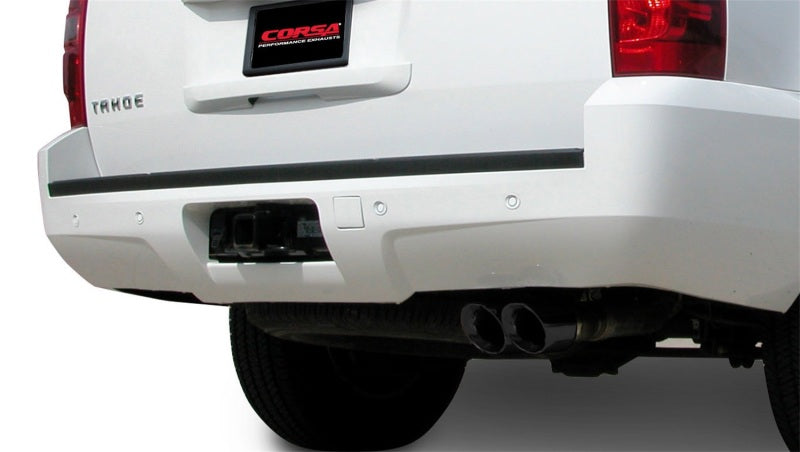 Corsa Performance 07-08 Chevrolet Tahoe 5.3L V8 Black Sport Cat-Back Exhaust 14207BLK Photo - Mounted