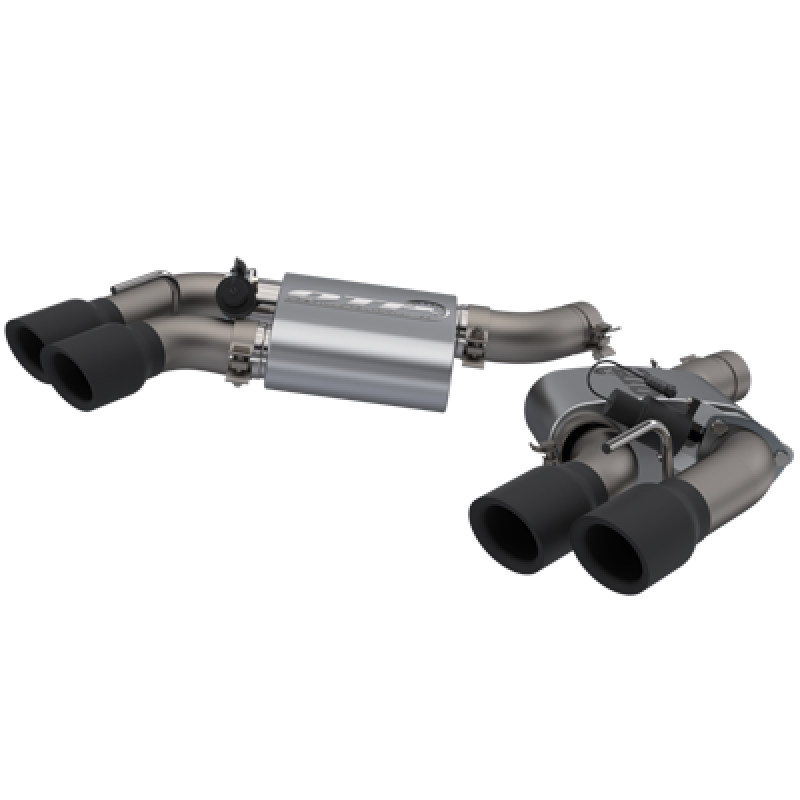 QTP 16-18 Chevrolet Camaro SS 6.2L 304SS Screamer Axle Back Exhaust Tip w/3.5in Quad Black Tips 400117B 400117B Photo - Primary