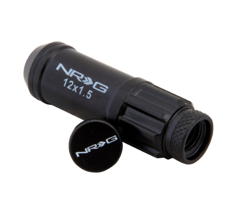 NRG M12 x 1.5 New Steel Lug Nut w/ Dust Cap Cover Set 21 Pc Black w/Locks LN-LS700BK-21 Photo - Primary