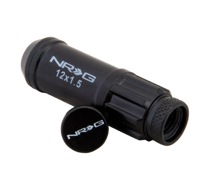 NRG M12 x 1.5 New Steel Lug Nut w/ Dust Cap Cover Set 21 Pc Black w/Locks LN-LS700BK-21 Photo - Primary