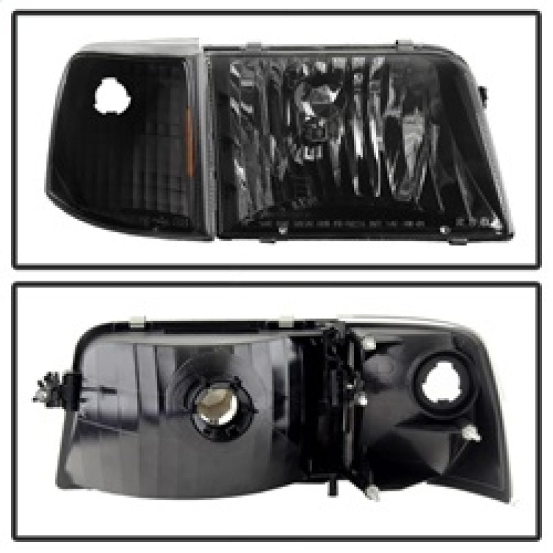 SPYDER Xtune Ford Ranger 93-97 Crystal Headlights w/ Corner Lights 4pcs Sets Black HD-JH-FR93-SET-BK 9029363 9029363 Photo - Unmounted