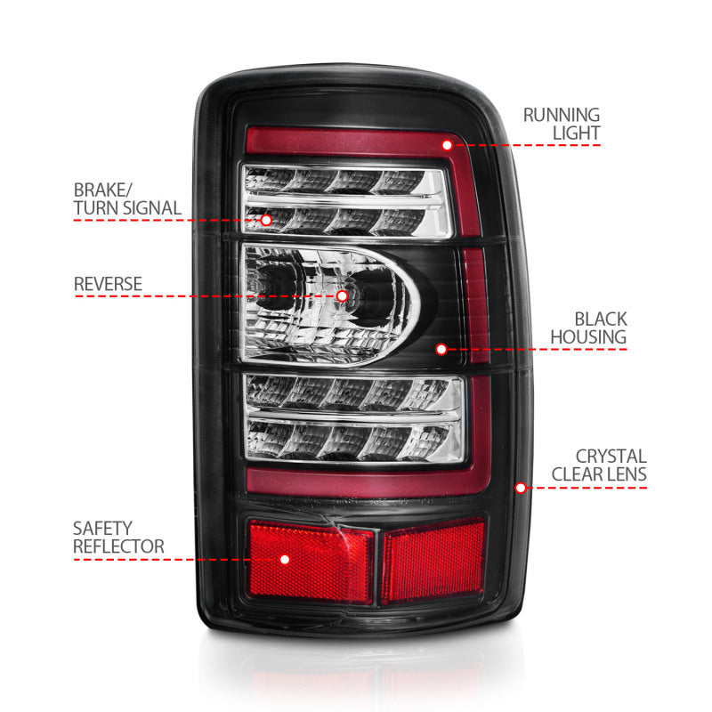 ANZO 2000-2006 Chevrolet Tahoe LED Tail Lights w/ Clear Lens Black Housing 311362 311362 Photo - Unmounted