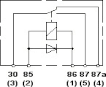 Hella Relay 12V 20/40A Spdt Dio 007794047 007794047 Technical Drawing