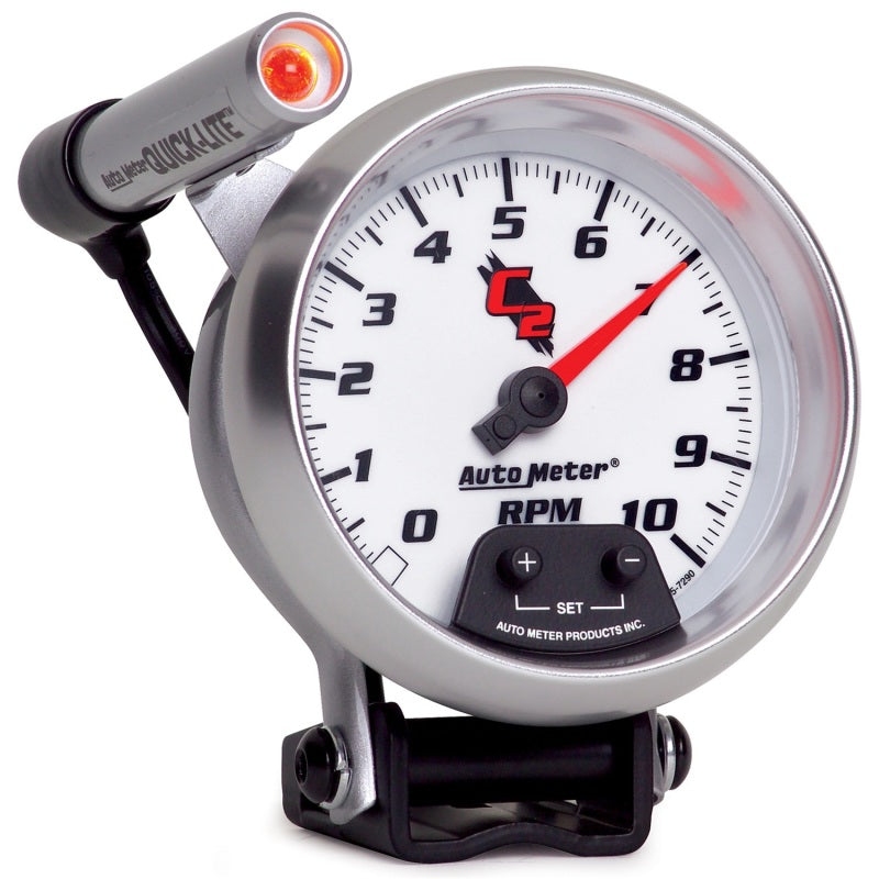 Autometer Gauge, Tachometer, 3 3/4", 10k RPM, Pedestal W/ Ext. Quick-Lite, C2 7290 User 1