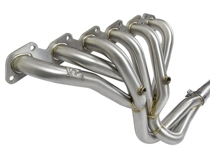 aFe Twisted Steel Long Tube Header & Connection Pipes; Street Series 48-36105-YC Photo - Unmounted