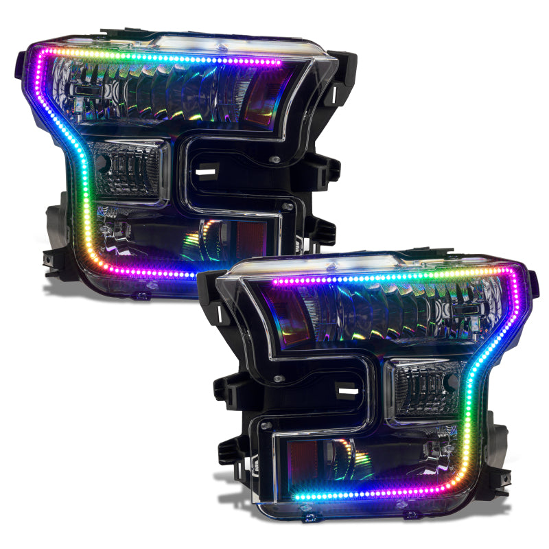 ORACLE Lighting Oracle 15-17 Ford F-150 Dynamic RGB+A Pre-Assembled Headlights Halogen - Black Edition - ColorSHIFT 8201-332 8201-332 Photo - Primary