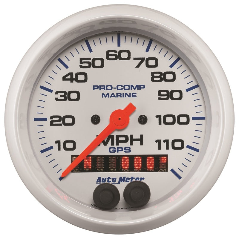 Autometer Gauge GPS Speedometer 3-3/8in 120 MPH Marine White Gauge 200637 200637 Photo - Primary