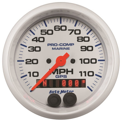 Autometer Gauge GPS Speedometer 3-3/8in 120 MPH Marine White Gauge 200637 200637 Photo - Primary
