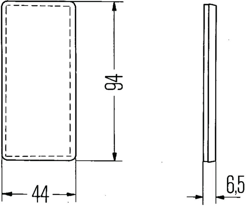 Hella Reflex Reflector Yellow Gr 8Ra 003326041 003326041 Technical Drawing