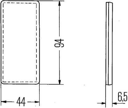 Hella Reflex Reflector Yellow Gr 8Ra 003326041 003326041 Technical Drawing