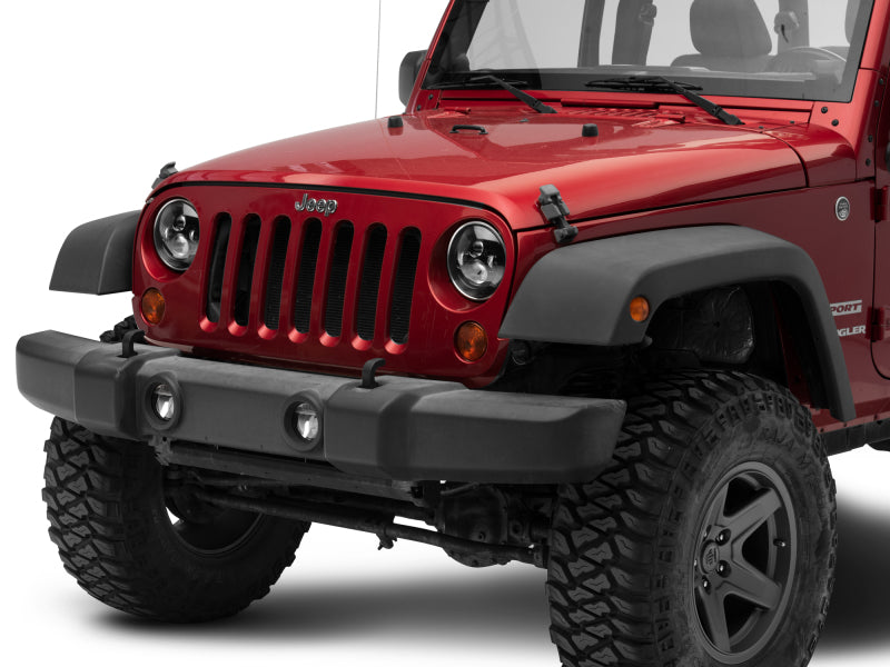 Raxiom 97-18 Jeep Wrangler TJ/JK Axial Series LED Daymaker Headlights- Black Housing (Clear Lens) J108042 J108042 Photo - Close Up