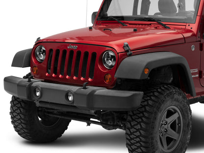 Raxiom 97-18 Jeep Wrangler TJ/JK Axial Series LED Daymaker Headlights- Black Housing (Clear Lens) J108042 J108042 Photo - Close Up