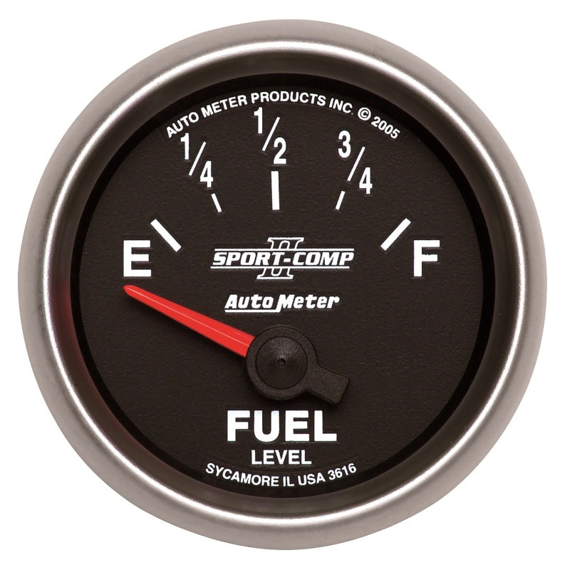 Autometer Gauge, Fuel Level, 2 1/16", 240E to 33F, Elec, Sport-Comp II 3616 Photo - Primary