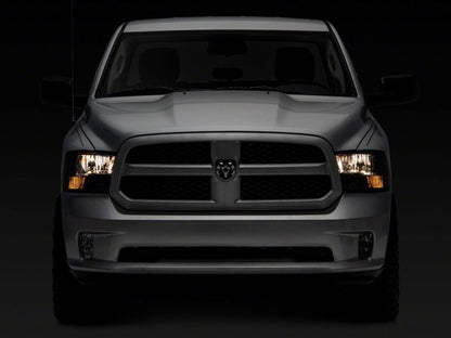 Raxiom 09-18 Dodge RAM 1500 Axial OEM Rep Headlights w/ Dual Bulb- Chrome Housing (Smoked Lens ) R118021 R118021 Photo - Close Up