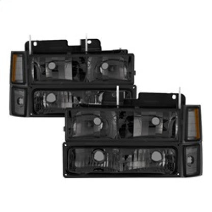 SPYDER Xtune Chevy Suburban 94-98 Headlights w/ Corner & Parking Lights 8pcs Smoked HD-JH-CCK88-AM-SM-SET 5072238 5072238 Photo - Primary