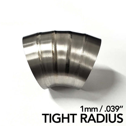 Ticon Industries 2.5in Dia 1.26D Tight Rad 45Deg Bend 1mm/.039in Pre Welded Titanium Pie Cut - 5pk 141-06320-1313 141-06320-1313 User 1