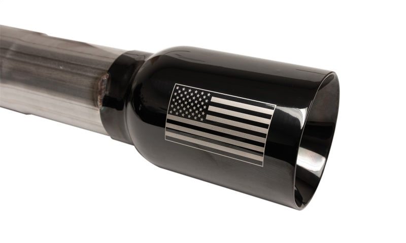Corsa 07-18 Jeep Wrangler JKU 3.6L/3.8L 2.75in Sport Cat-Back Exhaust w/ 4in American Flag  BlacTips 21122BLKUSA 21122BLKUSA Photo - Unmounted