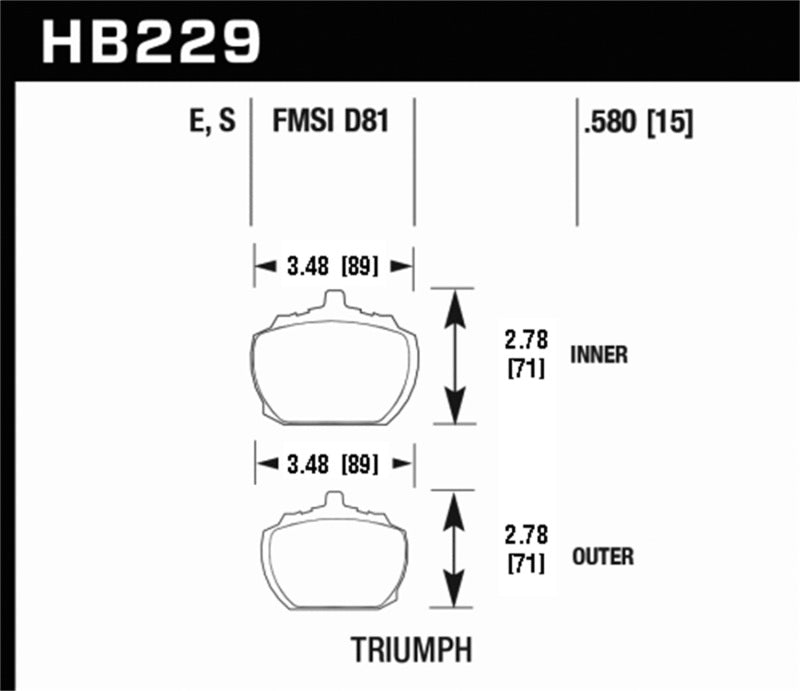 Hawk Performance HAWK ER-1 Brake Pad Sets Brakes, Rotors & Pads Brake Pads - Racing main image