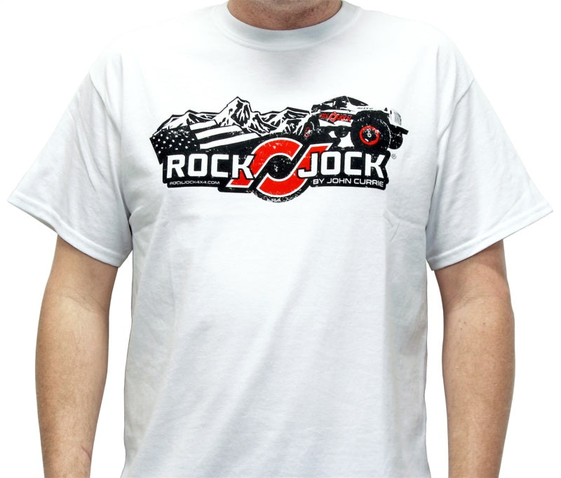 RockJock T-Shirt w/ Logo and Jeep White XXXL Print on the Front RJ-711000-XXXL