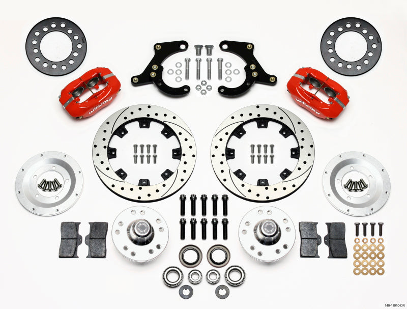 Wilwood Forged Dynalite Front Kit 11.75in Drilled Red 55-57 Chevy 140-11010-DR 140-11010-DR Photo - Primary