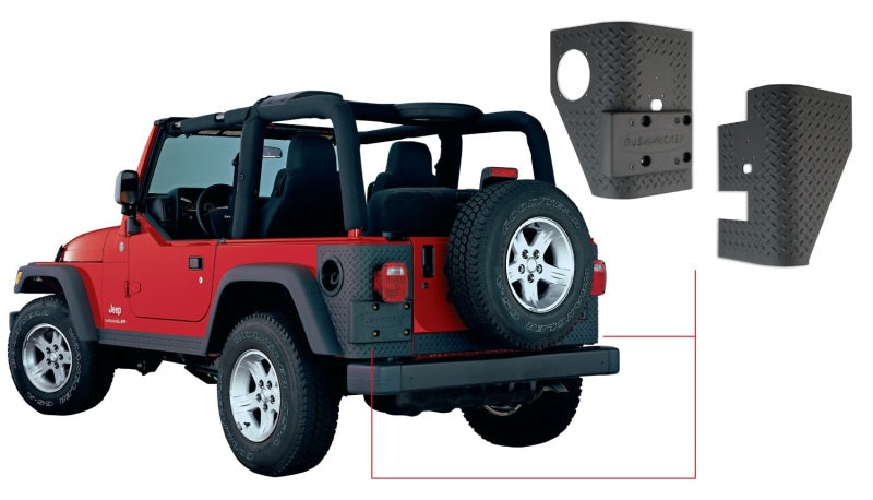 Bushwacker 97-06 Jeep Wrangler Trail Armor Rear Corners - Black 14004 14004 Photo - Primary