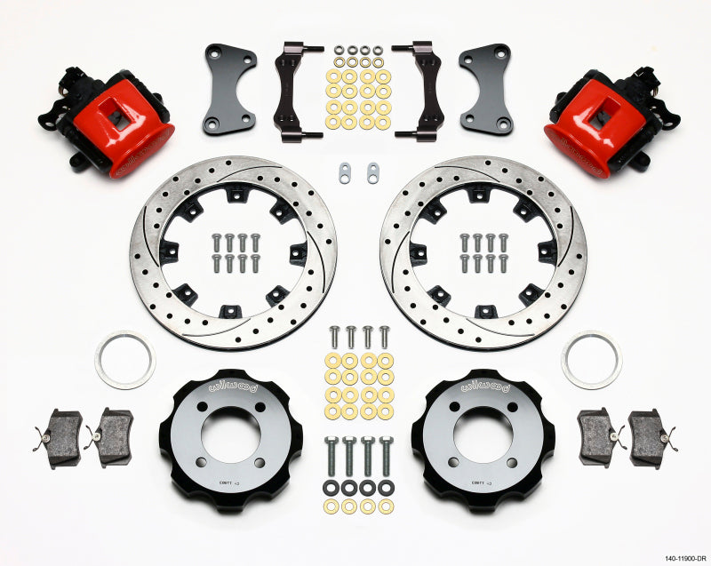 Wilwood Combination Parking Brake Rear Kit 11.75in Drilled Red 2011 Fiesta Rear 140-11900-DR 140-11900-DR Photo - Primary