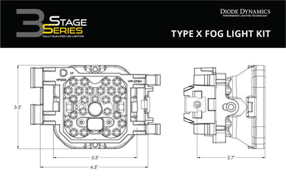 Diode Dynamics SS3 Max Type X Kit ABL - Yellow SAE Fog DD7136 DD7136 User 8