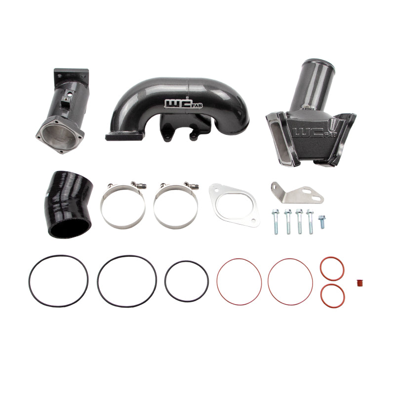 Wehrli 2007.5-2010 LMM Duramax High Flow 3in Y-Bridge Kit- WCFab Grey WCF100164-GRY