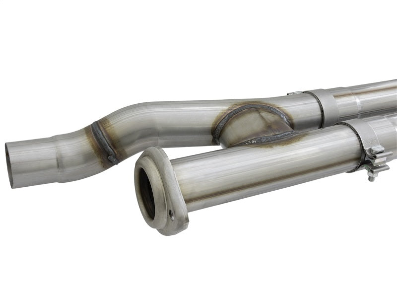 aFe Rebel Series 3in Cat-Back Exhaust System w/ Dual Mid-Side Exit - Black 49-43091-B Photo - Unmounted