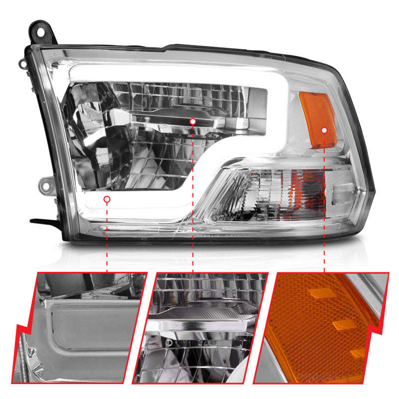 ANZO 2009-2020 Dodge Ram 1500 Full LED Square Projector Headlights w/ Chrome Housing Chrome Amber 111540 111540 User 2