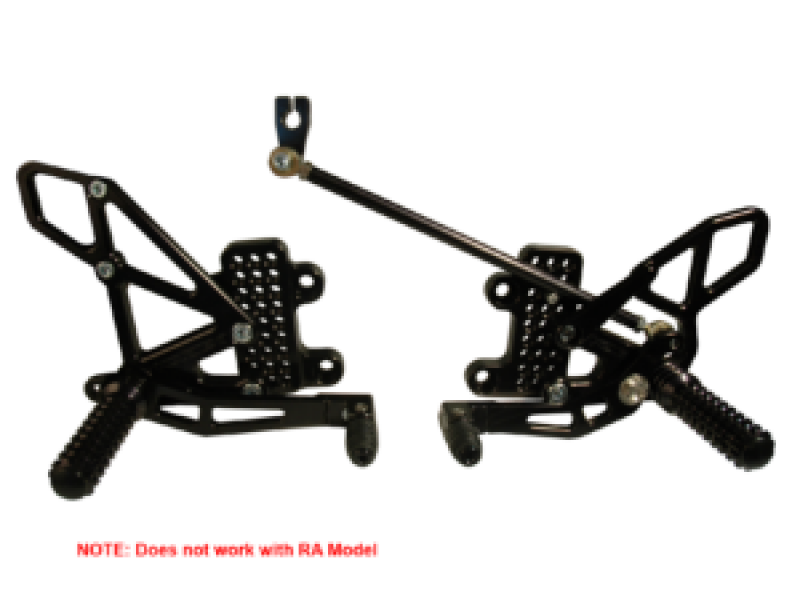 Vortex Racing 07-23 Honda CBR600 RR Adjustable Rearsets- Black RS265K RS265K Photo - Primary