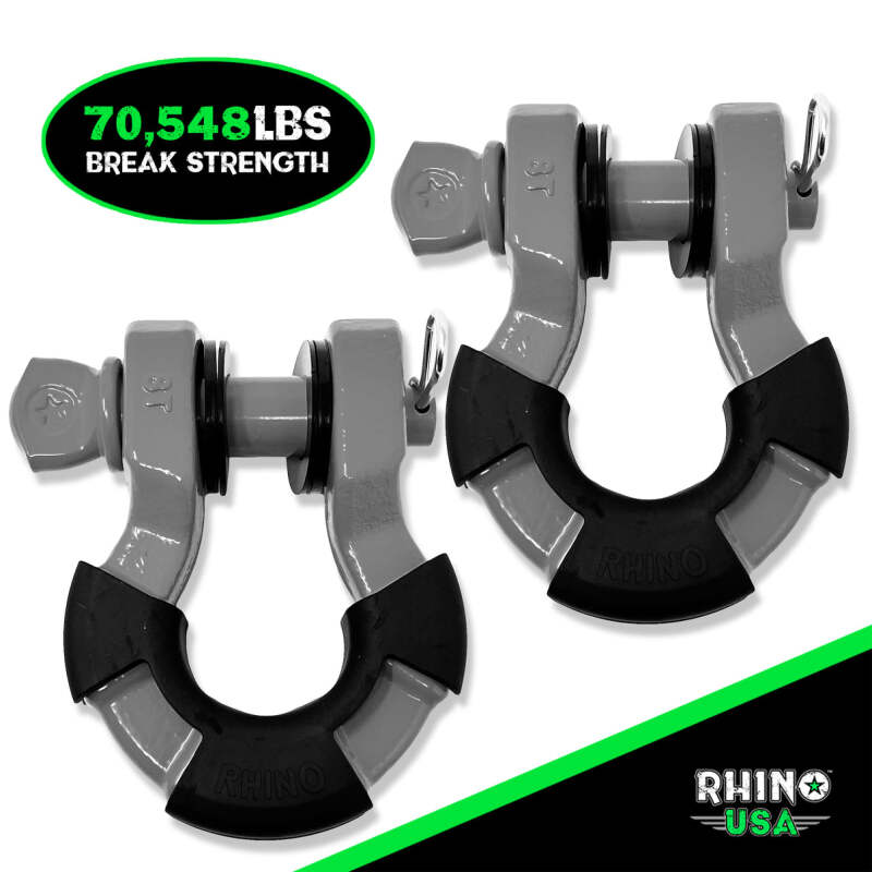 Rhino USA 8T Super Shackle 2-Pack (Gray) SUPERSHACK-GRY SUPERSHACK-GRY Photo - Primary