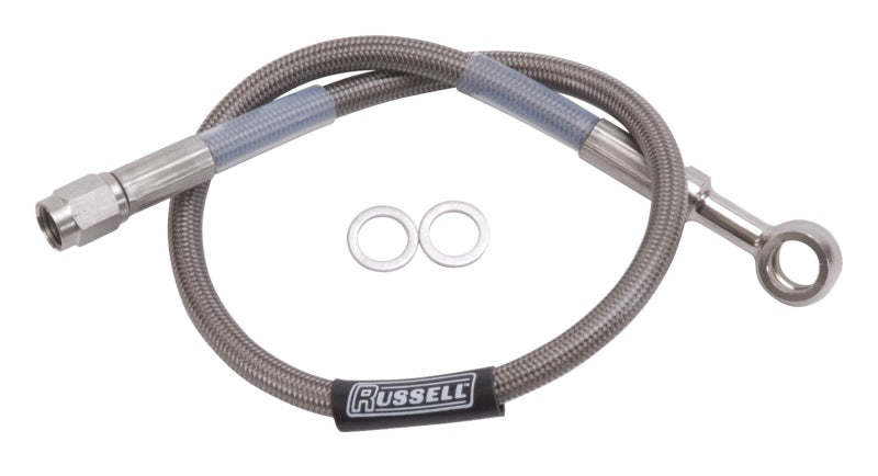 Russell 15" 10mm Banjo (3/8") To Straight -3 AN Universal Brake Hose - Endura 657042 Photo - Primary