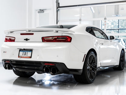 AWE Tuning 16-19 Chevy Camaro SS Non-Res Cat-Back Exhaust - Track Edition (Quad Diamond Black Tips) 3020-43074 3020-43074 Photo - Mounted