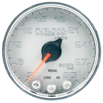 Autometer Spek-Pro Gauge Rail Press 2 1/16in 30Kpsi Stepper Motor W/Peak & Warn Slvr/Chrm P32121 P32121 User 1