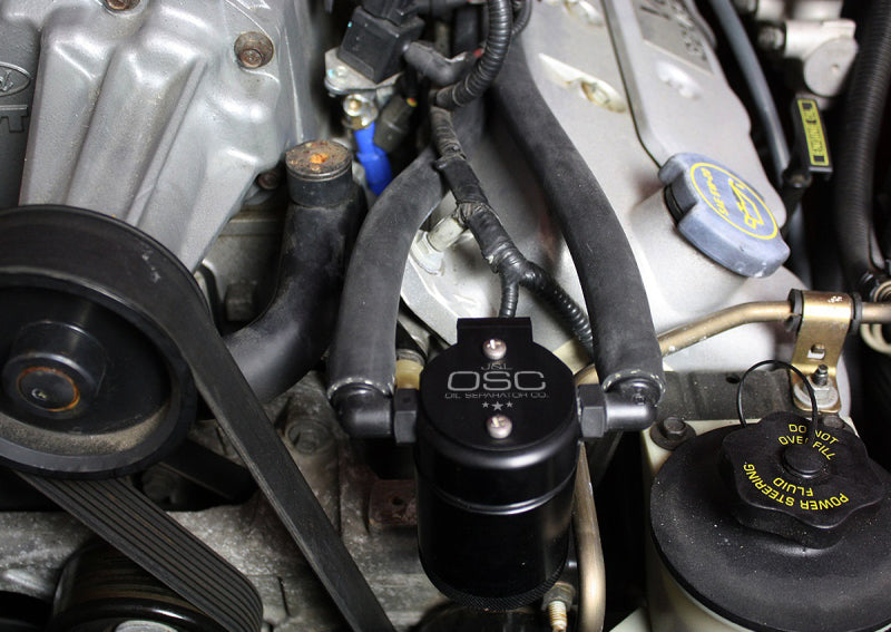 J&L 99-04 Ford Mustang SVT Cobra Driver Side Oil Separator 3.0 - Black Anodized 3018D-B 3018D-B Photo - Primary