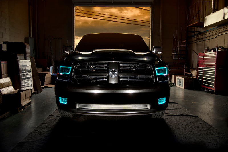 ORACLE Lighting Oracle 09-17 RAM 1500 TRX Quad Pre-Assembled Headlights Black Housing - ColorSHIFT w/ BC1 Controller 7121-335 7121-335 Photo - lifestyle view