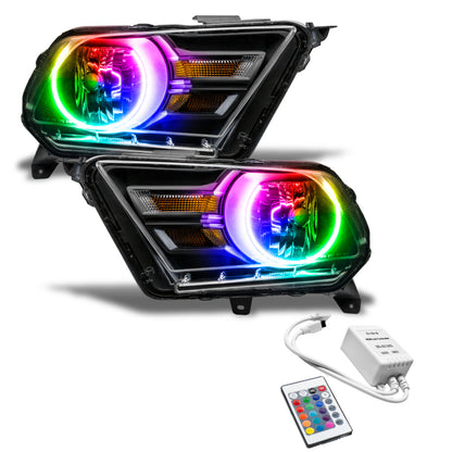 ORACLE Lighting Oracle 10-14 Ford Mustang HL (Non-HID) - ColorSHIFT w/ Simple Controller 7050-504 7050-504 Photo - lifestyle view